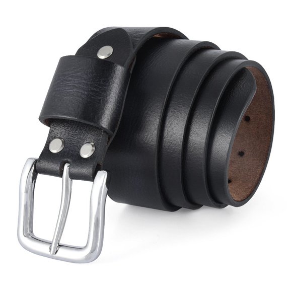 Premium Leather Belt For Men -Royal Blue With Black Tone. Free Personalization